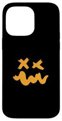 Orange Grunge Visage Ondulé Sourire Orange Graphique Coque pour iPhone 14 Pro Max