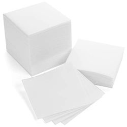 AH AMERICAN HOMESTEAD Lot de 100 serviettes de cocktail jetables en lin blanc respectueuses de l'environnement et compostables - Pour usage quotidien, fête ou mariage - 12,1 x 12,1 cm