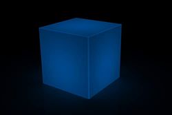 Kloris Cubo Sgabello tavolino luminoso quadrato mod. ICEKUB cm 35x35x35 blu polietilene per giardino e interni