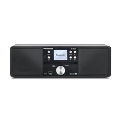 Panasonic SC-DM202EG-K Sistema Estéreo Micro Hi-Fi Compacto con CD, Radio Dab+/FM, USB y Bluetooth, Altavoces de 24 W, Control Remoto, Pantalla LCD TFT de 2,4", Ajustes de Ecualización, Negro.