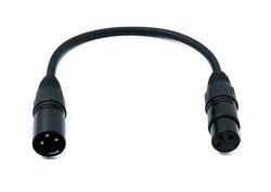 System-S Câble audio XLR 30 cm 3 broches mâle vers femelle adaptateur noir