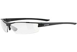 uvex sportstyle 612 VL - sportbril voor dames en heren - meekleurend - drukvrij draagcomfort & perfecte pasvorm - black matt/smoke - one size