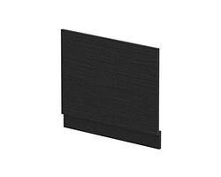 nuie MPD611N Modern Bathroom Straight Bath End Panel and Plinth, 560 x 680 x 36mm, Charcoal Black Woodgrain