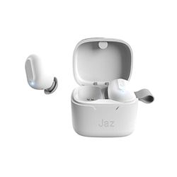 JAZ SBS TWS AIRON Draadloze hoofdtelefoon met metalen behuizing, touch-bediening, 5 uur speeltijd, dual leader mono-gebruik, wit uniek