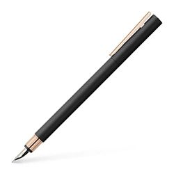 Faber-Castell NEO Slim - Pluma estilográfica de metal, color negro y oro rosa, color Oro rosa.