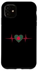 Coque pour iPhone 11 Heartbeat Design Drapeau Du Bangladesh