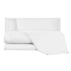 Giovanni Dolcinotti Completo Letto Matrimoniale Puro Cotone 100% Bianco modello Toronto 100% Anallergico e Antibatterico