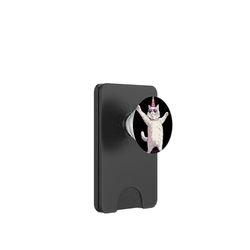 Gato blanco de fiesta ronronea con vibraciones divertidas y gafas de sol PopSockets PopWallet para MagSafe