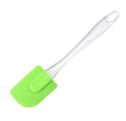 QLLQ Utensili in silicone, manico in cristallo, spatola in silicone divisa, per crema e burro, utensili da cucina, raschietto in silicone (verde), silicone, verde