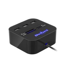 Rebel HUB USB 2.0 3 Ports avec Lecteur de Carte mémoire 480 Mbps KOM1020