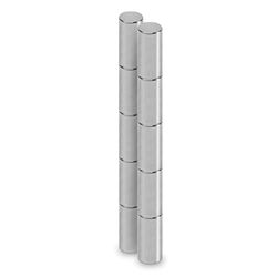 MAUL Neodymium Magnet Diameter 5 x 10 mm (Pack of 10) | Magnets for Versatile Use | Round Magnet with Elegant and Modern Design | Magnets Strong for Magnetic Board, Magnetic Tape | Silver