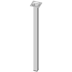 Element System 11101-00015, Pernas para móveis com base para aparafusar, tubo de aço quadrado