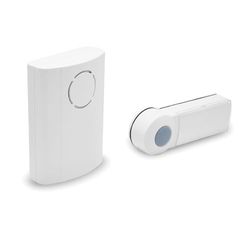 Extel 61007 Campainha sem fios móvel/Âmbito de montagem na parede, branco, 100 M