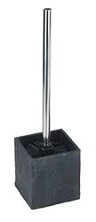 WENKO Brosse WC Slate Rock acier inox - Porte-brosse WC, Polyrésine, 10.2 x 38 x 10.2 cm, Anthracite