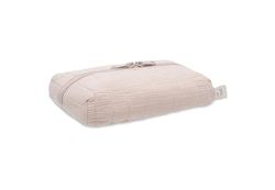 Jollein Étui à lingettes humides Wild Rose - Rangement pour lingettes humides - Gaze avec impression intérieure - Avec fermeture éclair - Boîte à lingettes humides - Compact et élégant - Vieux rose