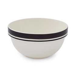 Potter's Stripe Set of 4, 7 Inch Stacking Bowls, Black