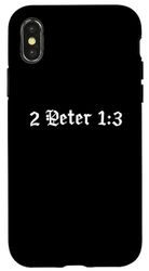 Carcasa para iPhone X/XS Escritura, 2 Pedro 1:3