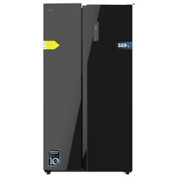 Cecotec Frigorífico Americano de 550 Litros Bolero CoolMarket SBS 550 Glass D. 177 cm de Alto y 90 cm Ancho, Sistema Multi Air Flow, Total No frost, Motor Inverter Plus.