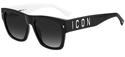 Dsquared Dsi Icon 0004/s 80S/9O Black White Sunglasses Unisex Acetate, Standard, 55