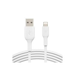 Belkin Câble Lightning (câble Boost Charge Lightning vers USB pour iPhone, iPad, AirPods, câble de recharge certifié MFi pour iPhone, Blanc, 1 m, pack de 2)