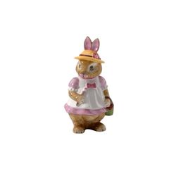 Villeroy and Boch Bunny Tales Anna, duża, śliczna figurka na stół świąteczny, porcelana, różowa/brązowa, 10,5 x 11 x 22 cm, kolorowa, 10,5 x 11 x 22 cm