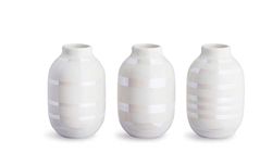Vasi in miniatura Kähler 3 pz Omaggio piccoli bouquet design classico, bianco