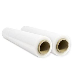 Film de Embalaje Elástico, Film de Plástico Transparente para Embalar, Rollo de Plástico Protector de Envíos y Mudanzas, Rollo de 50cm y hasta 400 m Estirables - Ofituria (2 unidad)