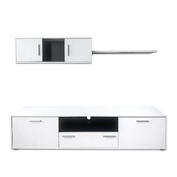 Somnia Descanso - Mueble de Salón Moderno, Módulos de Comedor, Modelo Eva, Acabado en Blanco y Grafito, Medidas: 200 cm (Ancho) x 46 cm (Alto) 39.6 cm (Fondo)