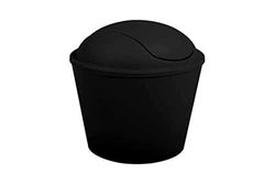MSV AKO Poubelle avec Couvercle Rabattable Noir 5,5 l