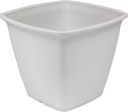 Iris Ohyama, Pot pour plantes Jardinière carrée avec système de drainage/réservation de l'eau pour le jardinage - Square Plant Pot 300, Blanc