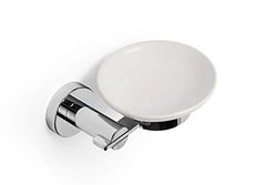 Croydex Flexi-Fix Metra Easy to Fit Soap Dish & Holder,Chrome,8.5 x 16.5 x 12 cm
