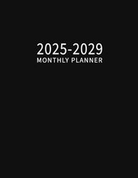 2025-2029 Monthly Planner: 5 years from January 2025 to December 2029 with Holidays and To Do List Goals - Black Cover