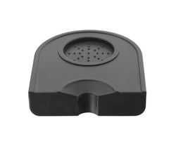 HENDI Alfombrilla para apisonar café, sencilla, tapete para café, con 2 orificios como soporte para el portafiltro, 125x140x(H)30mm, de silicona