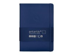 Antartik Quaderno con gomma note copertina rigida A5 fogli a pois blu navy 100 fogli 80 gr FSC