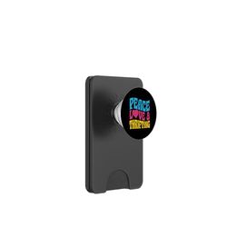 Peace Love And Thrifting Heart And Peace Symbol PopSockets PopWallet for MagSafe
