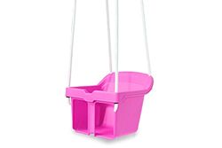 JAMARA 460663 kleine babyschommel – vanaf 10 maanden, robuuste kunststof, belastbaar tot 25 kg, incl. veiligheidsbeugel, kantelbestendig, geschikt voor binnen en buiten, roze