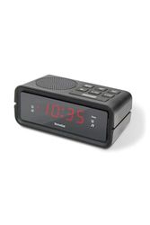 TechniSat DIGICLOCK 2 – Radio-réveil FM Compact (Deux alarmes, Fonction Snooze, écran LCD réglable, Alimentation Secteur et Batterie) Noir