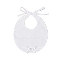 Filet - Elegant en geraffineerd slabbetje, volledig van katoen met inzetstuk van Aida-stof om te borduuren, ideaal voor pasgeborenen en vroege kinderjaren, 100% Made in Italy, kleur wit