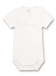 Sanetta Body korte mouwen wit | Hoogwaardige en duurzame body voor meisjes van biologisch katoen. Korte mouwen body met woordprint | Inhoud: set van 2 baby body maat, wit pebble, 98 cm