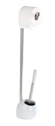WENKO Conjunto de pé para WC Polaris branco - porta-escovas para WC, cerâmica, 16 x 72,5 x 14,5 cm, branco