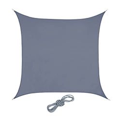 Relaxdays Voile d'ombrage carrée, 2 x 2 m, imperméable, concave, Toile Soleil avec tendeurs, Gris Clair