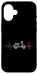 Scooter Ciclomotore Italia Bandiera Battito cardiaco Custodia per iPhone 16