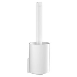 hansgrohe WallStoris - Porte-brosse WC, Brosse WC, Brosse toilette, Accessoire salle de bain sans percage, Blanc mat, 27927700