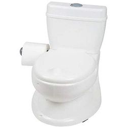 BABYGO Potty pour tout-petits – Pot pour enfants – Toilettes réalistes pour enfants avec bruit de rinçage – Idéal comme première toilette pour votre tout-petit 9007 Blanc 1 pièce (1 pièce)