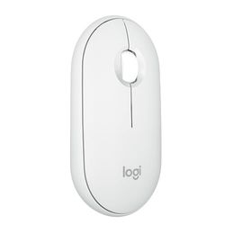 Logitech Pebble Mouse 2 M350s wireless Bluetooth sottile, portatile, leggero, personalizzabile, clic discreti, Easy-Switch per Windows, macOS, iPadOS, Android, Chrome OS - Bianco