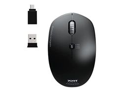 Port Connect Mouse mobile Bluetooth con wireless e ricaricabile, colore: nero