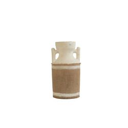 Romimex Vase White Hessian Ceramic 15 x 30 x 15 cm