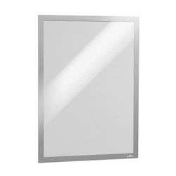 Durable DURAFRAME Self-Adhesive Magnetic Frame | A3 Format In Silver | Pack of 1 Frames | Document Frame for Professional Internal Signage