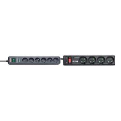Brennenstuhl Multiprise ECO-Line Anthracite, 6 Prises, avec parasurtenseur et 1,4m de câble (13.500A) & Eaton Multiprise/Parafoudre - Eaton Protection Strip 4 FR - PS4F - 4 Prises FR - Noir