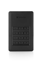 Verbatim Store 'n' Go Secure Portable I 2 To I Noir I Disque dur externe avec accès par code I Disque dur externe USB 3.2 GEN 1 I pour Windows et MacOSX I Disque dur portable I Disque dur USB
